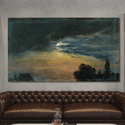Nuvole Al Chiaro Di Luna 2 Johan Christian Dahl jcd9 quadro stampato su tela