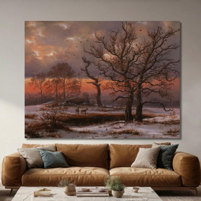 Paesaggio Invernale Danese Con Dolmen Johan Christian Dahl jcd12 quadro stampato su tela