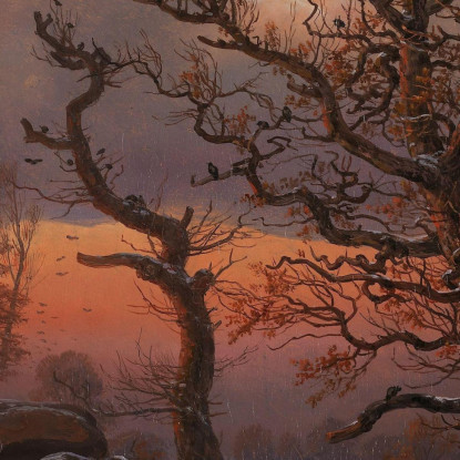 Paesaggio Invernale Danese Con Dolmen Johan Christian Dahl jcd12 quadro stampato su tela