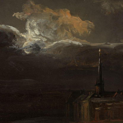 Dresda Al Chiaro Di Luna Johan Christian Dahl jcd13 quadro stampato su tela