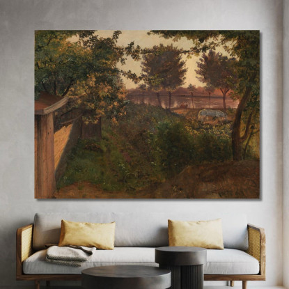 Sera Su Una Costa Rocciosa. Vista Da Monte Sant'Angelo Johan Christian Dahl jcd16 quadro stampato su tela