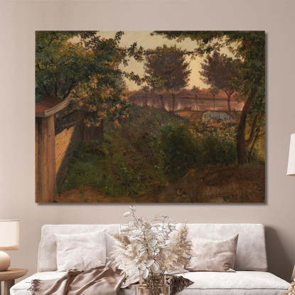 Sera Su Una Costa Rocciosa. Vista Da Monte Sant'Angelo Johan Christian Dahl jcd16 quadro stampato su tela