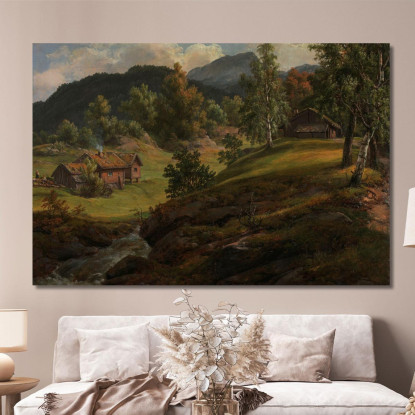 Fattoria A Lysekloster Johan Christian Dahl jcd17 quadro stampato su tela