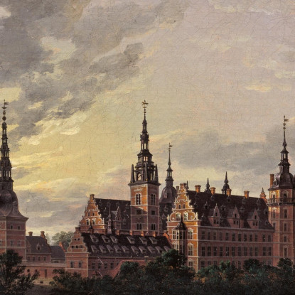 Castello Di Frederiksborg Al Chiaro Di Luna 2 Johan Christian Dahl jcd20 quadro stampato su tela