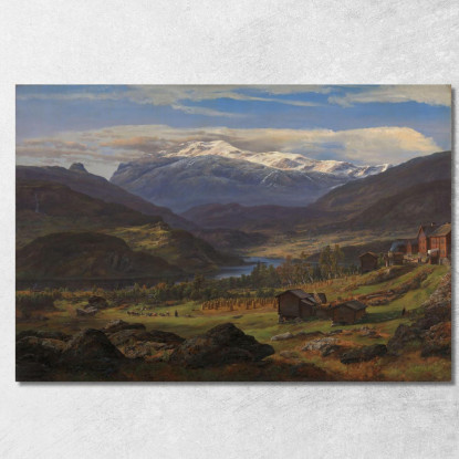 Da Hjelle In Valdres Johan Christian Dahl jcd23 quadro stampato su tela
