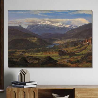 Da Hjelle In Valdres Johan Christian Dahl jcd23 quadro stampato su tela