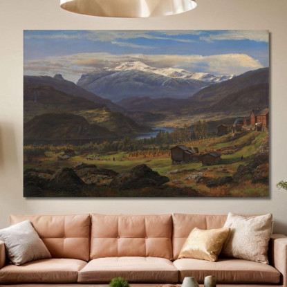 Da Hjelle In Valdres Johan Christian Dahl jcd23 quadro stampato su tela