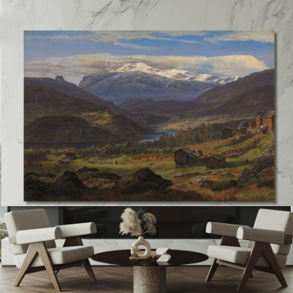 Da Hjelle In Valdres Johan Christian Dahl jcd23 quadro stampato su tela