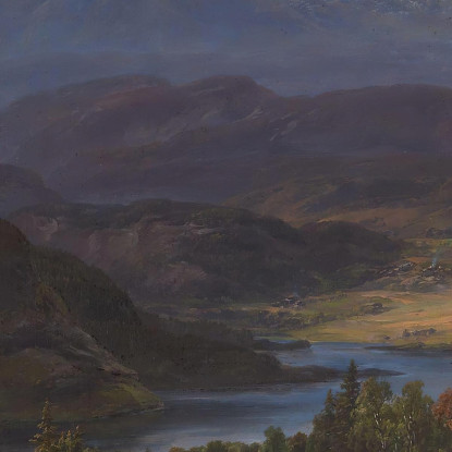 Da Hjelle In Valdres Johan Christian Dahl jcd23 quadro stampato su tela