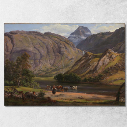 Isdalen Presso Svartediket Vicino A Bergen Johan Christian Dahl jcd27 quadro stampato su tela