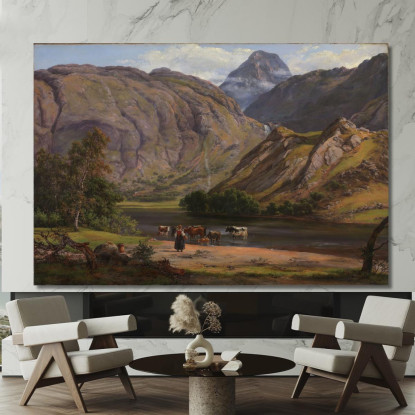 Isdalen Presso Svartediket Vicino A Bergen Johan Christian Dahl jcd27 quadro stampato su tela