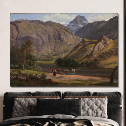 Isdalen Presso Svartediket Vicino A Bergen Johan Christian Dahl jcd27 quadro stampato su tela