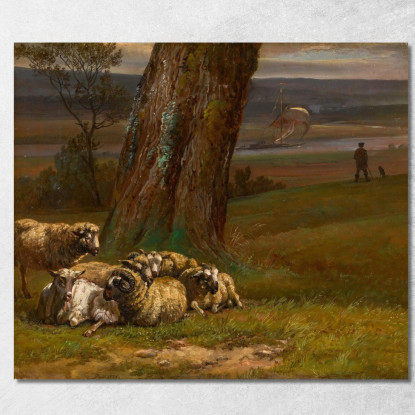 Paesaggio Lungo Il Fiume Elba (Sauer Ved Elven) Johan Christian Dahl jcd31 quadro stampato su tela