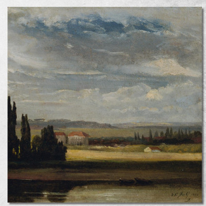 Vista Paesaggistica Con Alto Cielo Nuvoloso Johan Christian Dahl jcd33 quadro stampato su tela