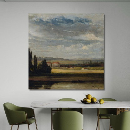 Vista Paesaggistica Con Alto Cielo Nuvoloso Johan Christian Dahl jcd33 quadro stampato su tela