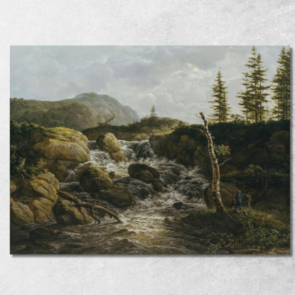 Paesaggio Montuoso Con Cascata Norvegia Johan Christian Dahl jcd37 quadro stampato su tela