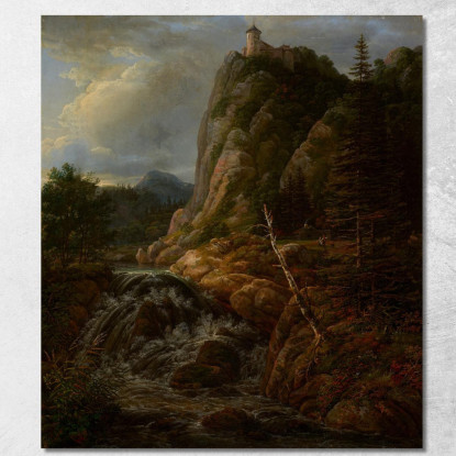 Paesaggio Nordico Con Un Castello Johan Christian Dahl jcd38 quadro stampato su tela