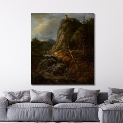 Paesaggio Nordico Con Un Castello Johan Christian Dahl jcd38 quadro stampato su tela