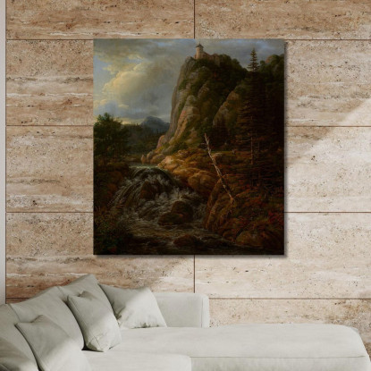 Paesaggio Nordico Con Un Castello Johan Christian Dahl jcd38 quadro stampato su tela