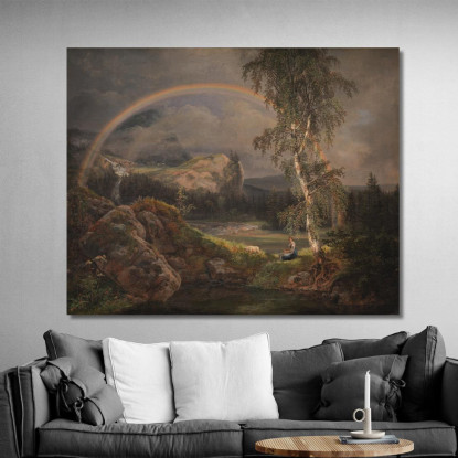 Paesaggio Norvegese Con Un Arcobaleno Johan Christian Dahl jcd40 quadro stampato su tela