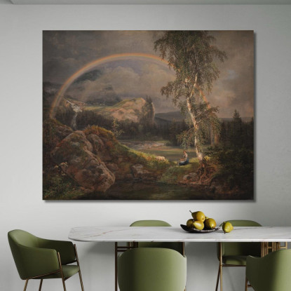 Paesaggio Norvegese Con Un Arcobaleno Johan Christian Dahl jcd40 quadro stampato su tela