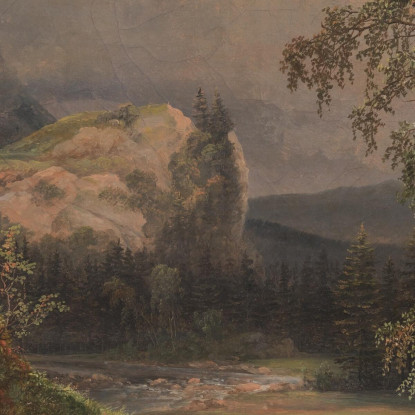 Paesaggio Norvegese Con Un Arcobaleno Johan Christian Dahl jcd40 quadro stampato su tela