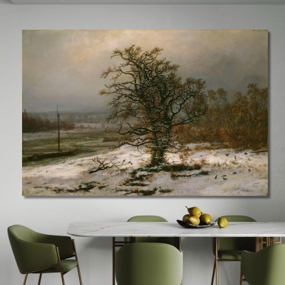 Quercia Sull'Elba In Inverno Johan Christian Dahl jcd43 quadro stampato su tela
