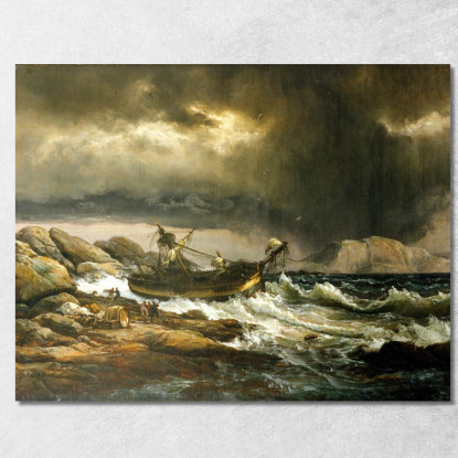 Naufragio Johan Christian Dahl jcd46 quadro stampato su tela