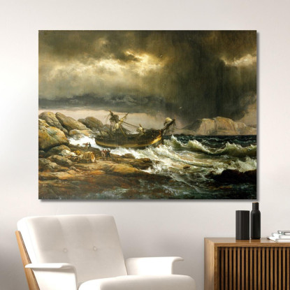 Naufragio Johan Christian Dahl jcd46 quadro stampato su tela
