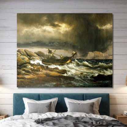 Naufragio Johan Christian Dahl jcd46 quadro stampato su tela