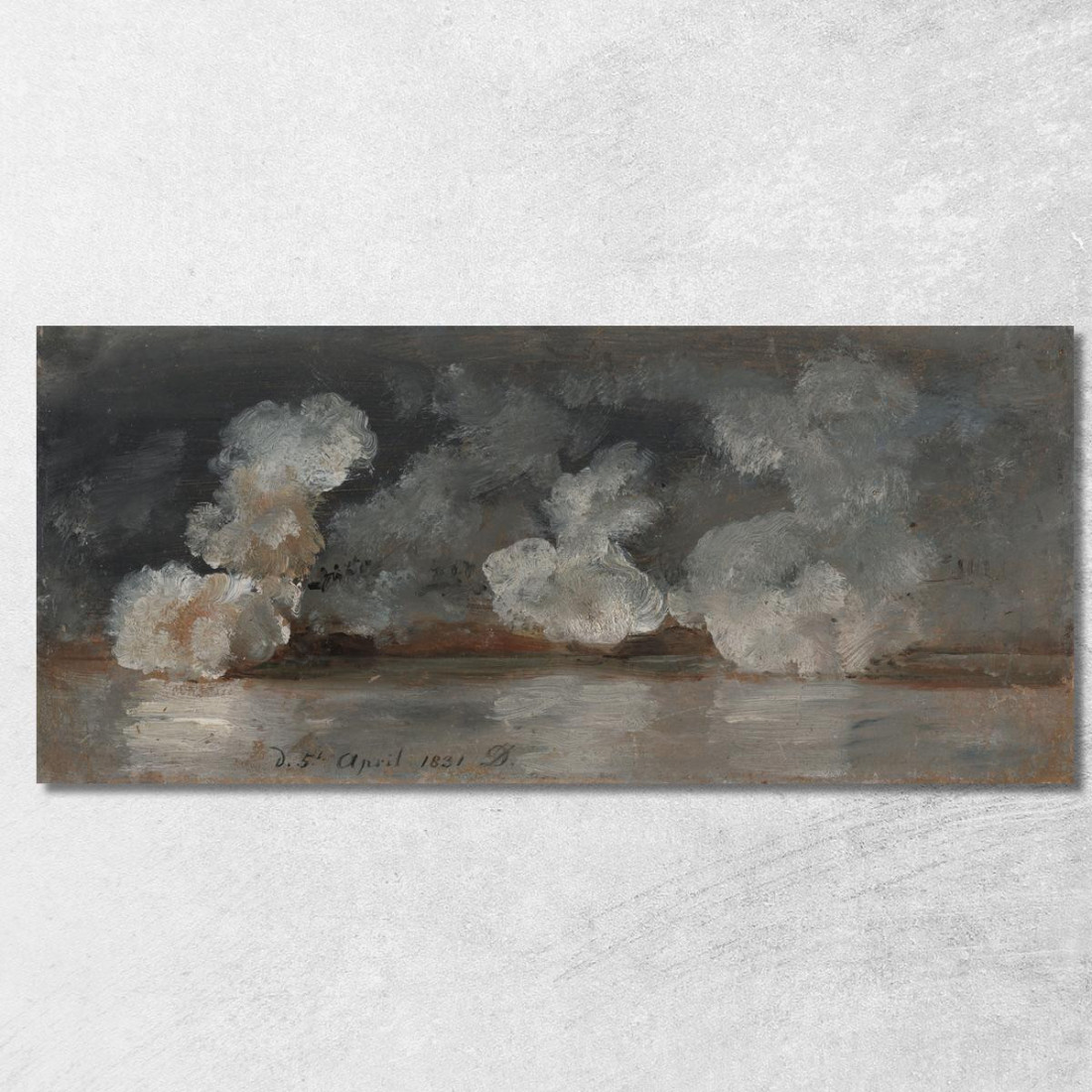 Fumo Da Colpi Di Cannone Johan Christian Dahl jcd48 quadro stampato su tela