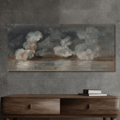 Fumo Da Colpi Di Cannone Johan Christian Dahl jcd48 quadro stampato su tela