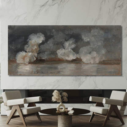 Fumo Da Colpi Di Cannone Johan Christian Dahl jcd48 quadro stampato su tela