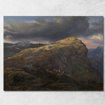 Stugunoset A Filefjell Johan Christian Dahl jcd53 quadro stampato su tela