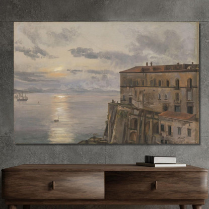 Le Caserme Di Pizzofalcone A Napoli Johan Christian Dahl jcd55 quadro stampato su tela