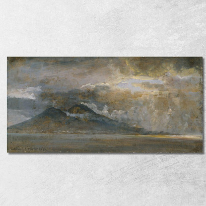 Il Golfo Di Napoli Con Il Vesuvio Johan Christian Dahl jcd56 quadro stampato su tela