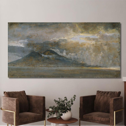 Il Golfo Di Napoli Con Il Vesuvio Johan Christian Dahl jcd56 quadro stampato su tela