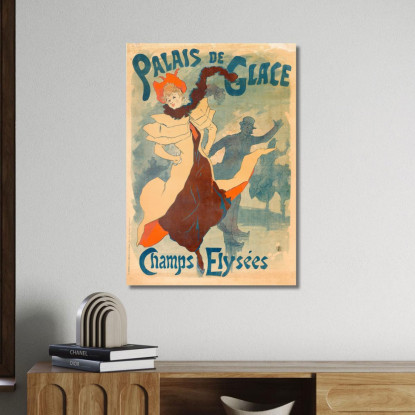Pista Di Pattinaggio Jules Chéret jch45 quadro stampato su tela