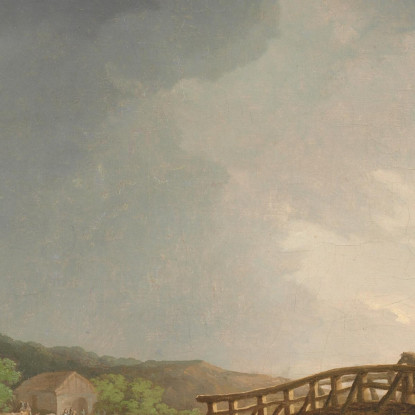 Il Ponte Sul Fiume Tryggevaelde Con Vista Su Koge Zelanda Johan Christian Dahl jcd58 quadro stampato su tela