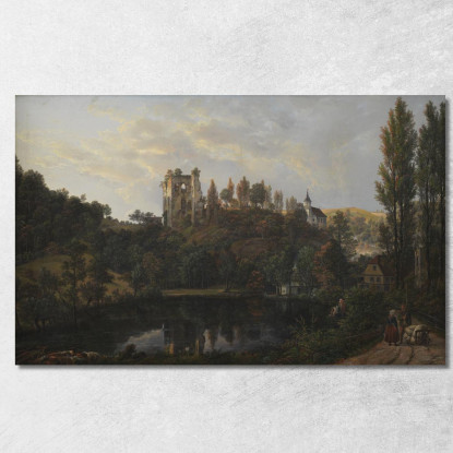 Le Rovine Del Castello Di Tharandt Johan Christian Dahl jcd59 quadro stampato su tela