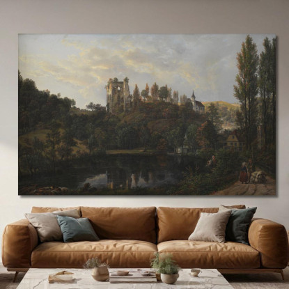 Le Rovine Del Castello Di Tharandt Johan Christian Dahl jcd59 quadro stampato su tela