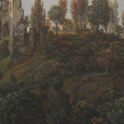 Le Rovine Del Castello Di Tharandt Johan Christian Dahl jcd59 quadro stampato su tela