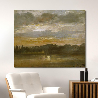 L'Elba Alla Sera Johan Christian Dahl jcd60 quadro stampato su tela