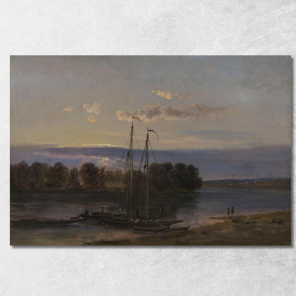 L'Elba Al Tramonto Johan Christian Dahl jcd61 quadro stampato su tela