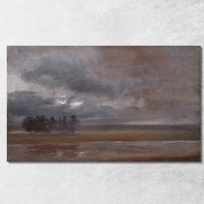 L'Elba Sotto La Pioggia Johan Christian Dahl jcd65 quadro stampato su tela