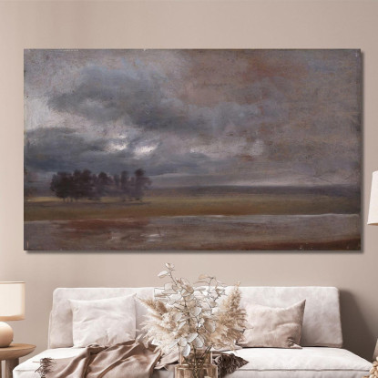 L'Elba Sotto La Pioggia Johan Christian Dahl jcd65 quadro stampato su tela