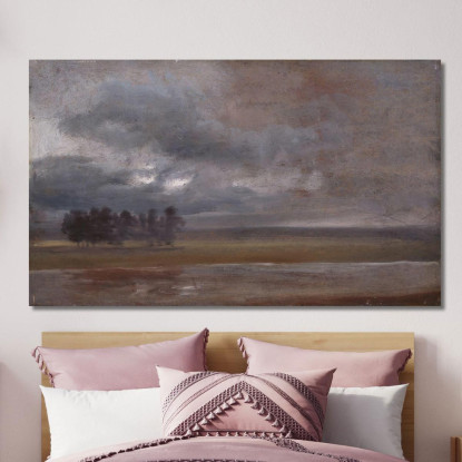 L'Elba Sotto La Pioggia Johan Christian Dahl jcd65 quadro stampato su tela