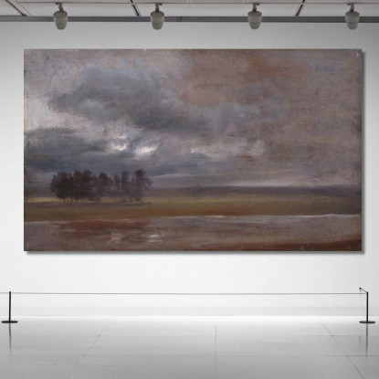 L'Elba Sotto La Pioggia Johan Christian Dahl jcd65 quadro stampato su tela