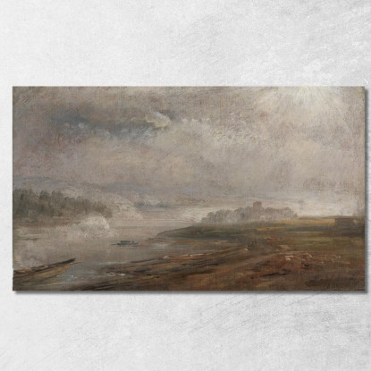 L'Elba In Una Mattina Nebbiosa Johan Christian Dahl jcd66 quadro stampato su tela