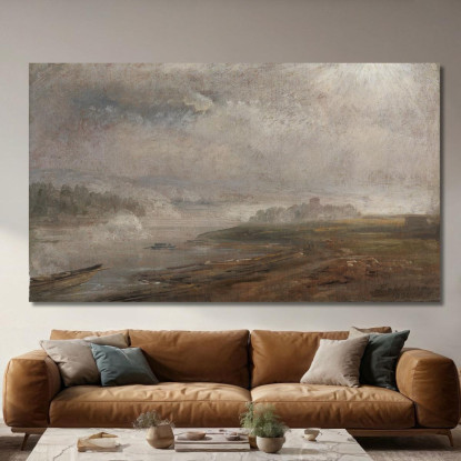 L'Elba In Una Mattina Nebbiosa Johan Christian Dahl jcd66 quadro stampato su tela